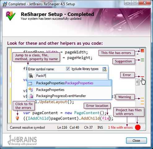 ReSharper Setup Completed